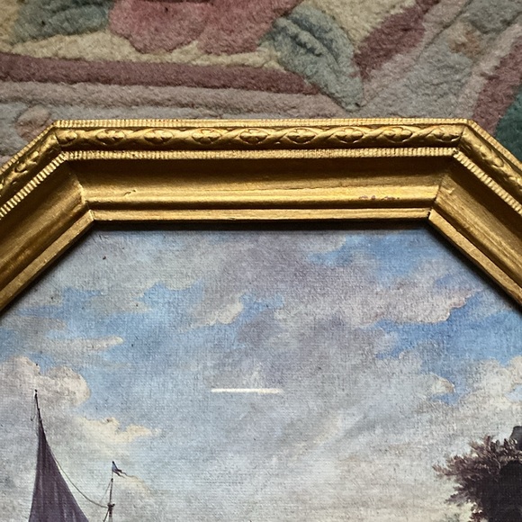 Vintage Framed Under Glass Italian Boat Scene Print - Picture 9 of 12